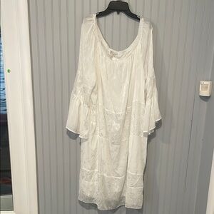 Cato Bright White Knee Length Flare Sleeve Dress | Size 26/28W NWT